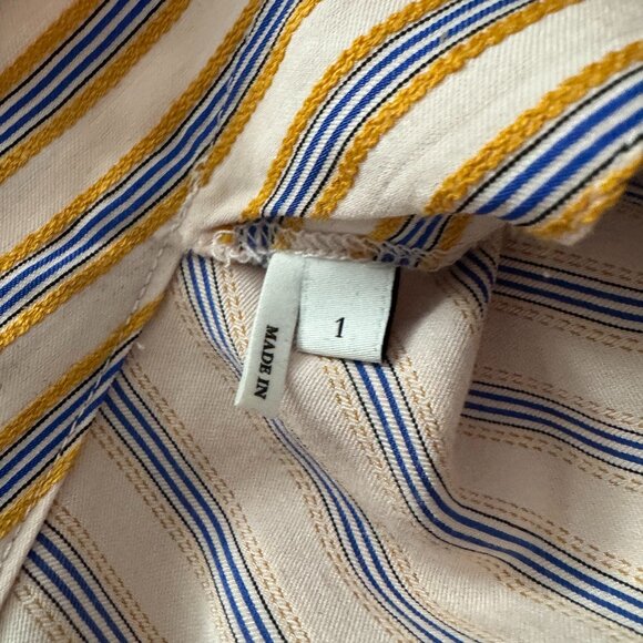 Sandro Striped Puff Sleeve Blouse Size 1 - Picture 7 of 7